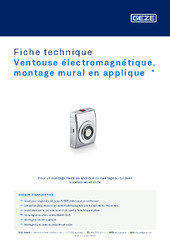 Ventouse électromagnétique, montage mural en applique  * Fiche technique FR
