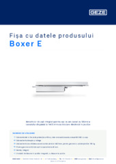 Boxer E Fișa cu datele produsului RO