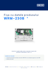 WRM-230B  * Fișa cu datele produsului RO