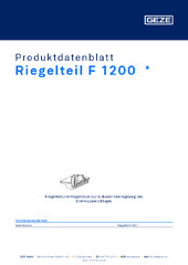 Riegelteil F 1200  * Produktdatenblatt DE