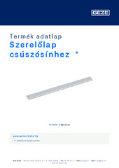 Szerelőlap csúszósínhez  * Termék adatlap HU