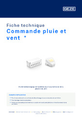 Commande pluie et vent  * Fiche technique FR