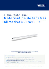 Motorisation de fenêtres Slimdrive SL RC2-FR Fiche technique FR