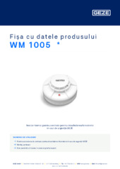 WM 1005  * Fișa cu datele produsului RO