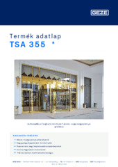 TSA 355  * Termék adatlap HU