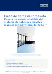 Puerta de vaivén abatible del sistema de tabiques móviles manual con perfilería delgada  * Ficha de datos del producto ES