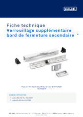 Verrouillage supplémentaire bord de fermeture secondaire  * Fiche technique FR