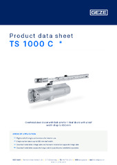 TS 1000 C  * Product data sheet EN
