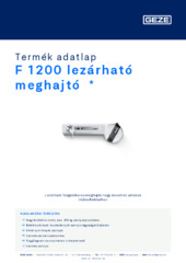 F 1200 lezárható meghajtó Termék adatlap HU