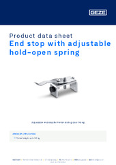 End stop with adjustable hold-open spring Product data sheet EN