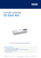 TS 550 NV Termék adatlap HU