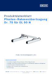 Pfosten-Rahmenübertragung Gr. 75 für OL 90 N Produktdatenblatt DE