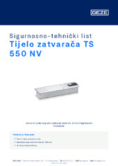 Tijelo zatvarača TS 550 NV Sigurnosno-tehnički list HR