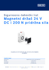 Magnetni držač 24 V DC i 200 N pridržna sila Sigurnosno-tehnički list HR
