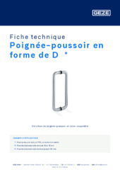 Poignée-poussoir en forme de D  * Fiche technique FR