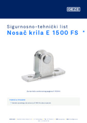 Nosač krila E 1500 FS  * Sigurnosno-tehnički list HR