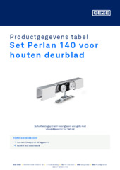 Set Perlan 140 voor houten deurblad Productgegevens tabel NL