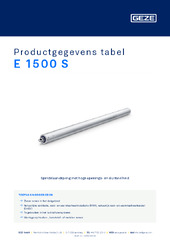 E 1500 S Productgegevens tabel NL