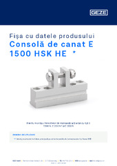 Consolă de canat E 1500 HSK HE  * Fișa cu datele produsului RO
