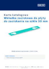 Wkładka zaciskowa do płyty do zaciskania na szkle 30 mm Karta katalogowa PL
