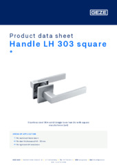 Handle LH 303 square  * Product data sheet EN