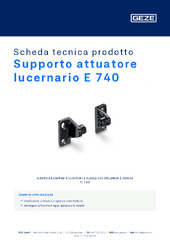 Supporto attuatore lucernario E 740 Scheda tecnica prodotto IT