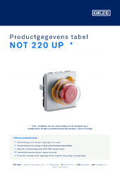 NOT 220 UP  * Productgegevens tabel NL