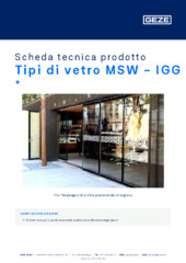 Tipi di vetro MSW - IGG  * Scheda tecnica prodotto IT