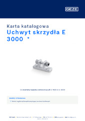 Uchwyt skrzydła E 3000  * Karta katalogowa PL