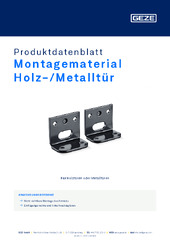 Montagematerial Holz-/Metalltür Produktdatenblatt DE