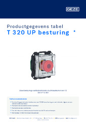 T 320 UP besturing  * Productgegevens tabel NL