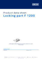 Locking part F 1200 Product data sheet EN