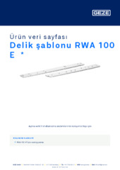 Delik şablonu RWA 100 E Ürün veri sayfası TR