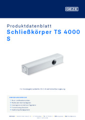 Schließkörper TS 4000 S Produktdatenblatt DE