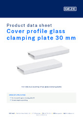 Cover profile glass clamping plate 30 mm Product data sheet EN