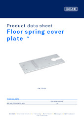 Floor spring cover plate  * Product data sheet EN