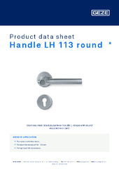 Handle LH 113 round  * Product data sheet EN