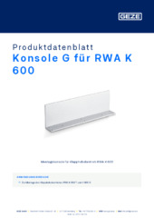 Konsole G für RWA K 600 Produktdatenblatt DE