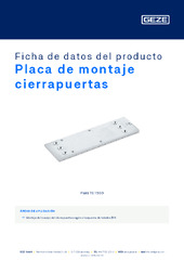 Placa de montaje cierrapuertas Ficha de datos del producto ES