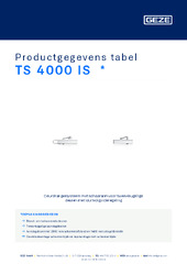TS 4000 IS  * Productgegevens tabel NL