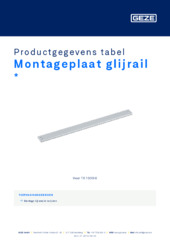 Montageplaat glijrail  * Productgegevens tabel NL