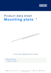 Mounting plate  * Product data sheet EN