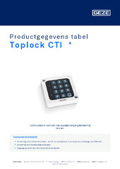 Toplock CTI  * Productgegevens tabel NL