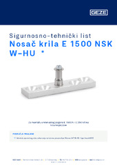 Nosač krila E 1500 NSK W-HU  * Sigurnosno-tehnički list HR