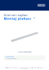 Montaj plakası  * Ürün veri sayfası TR
