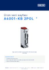 A4001-KB 2POL  * Ürün veri sayfası TR