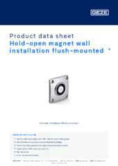 Hold-open magnet wall installation flush-mounted  * Product data sheet EN