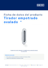 Tirador empotrado ovalado  * Ficha de datos del producto ES