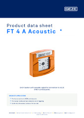 FT 4 A Acoustic  * Product data sheet EN