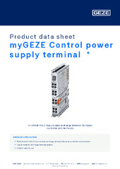 myGEZE Control power supply terminal  * Product data sheet EN